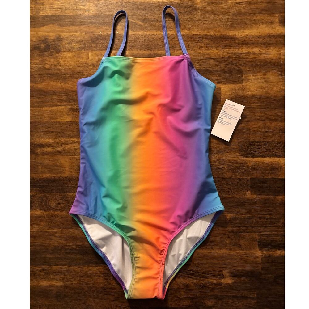 Old Navy Girls XL (14 - 16) Bathing Suit Kids One Piece Swimsuit Rainbow